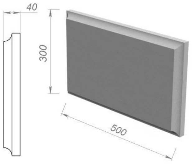 Руст накладной 500×300×40 мм, артикул РН-04484