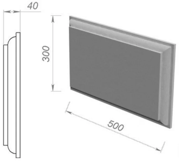 Руст накладной 500×300×40 мм, артикул РН-22653