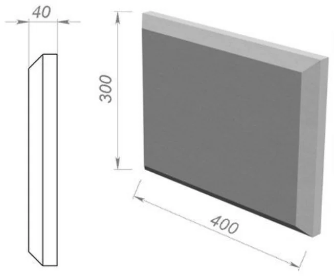Руст накладной 400×300×40 мм, артикул РН-24992
