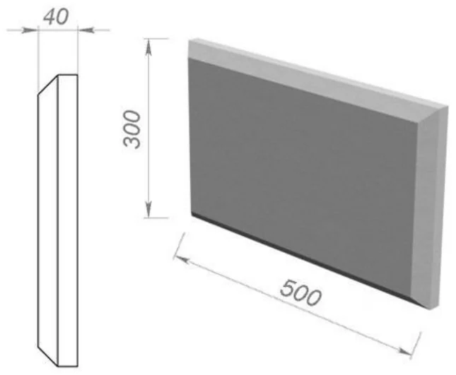 Руст накладной 500×300×40 мм, артикул РН-58401