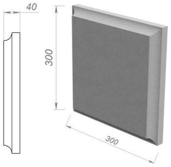 Руст накладной 300×300×40 мм, артикул РН-59179