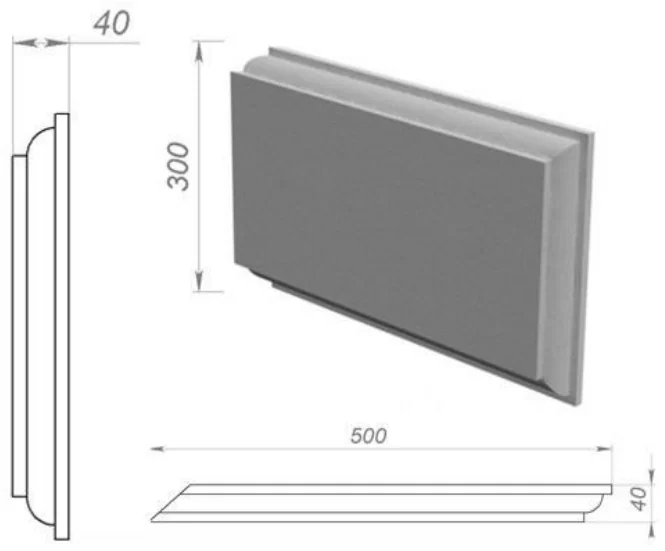 Руст раздельный 500×300×40 мм, артикул РР-23825