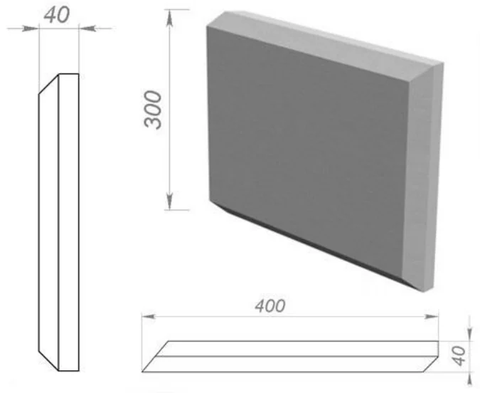 Руст раздельный 400×300×40 мм, артикул РР-24615
