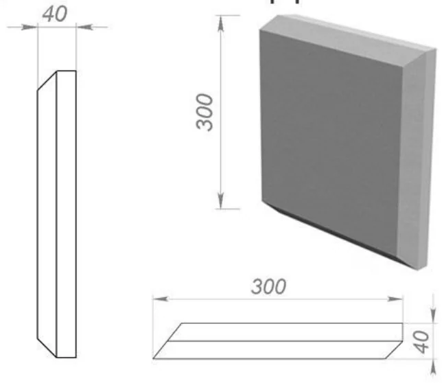 Руст раздельный 300×300×40 мм, артикул РР-77919