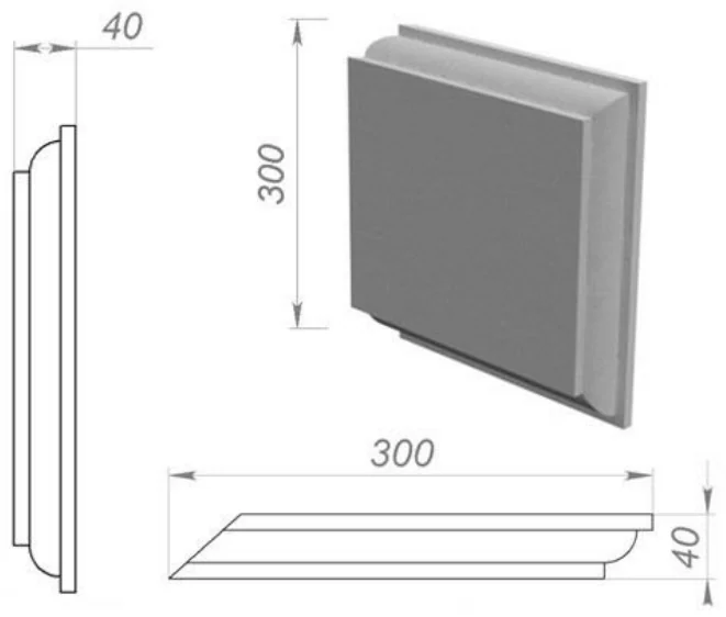 Руст раздельный 300×300×40 мм, артикул РР-83966