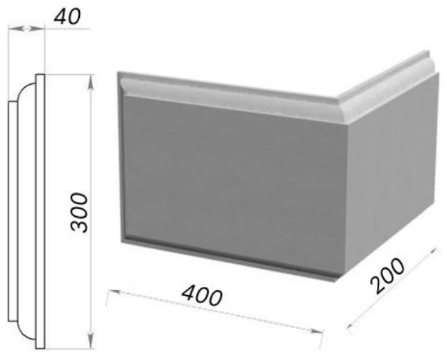 Руст угловой 400×200×40 мм, артикул РУ-35453